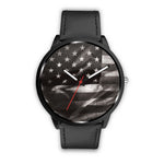 "American Flag Black & White" Watch